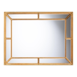 Baxton Studio Iskra Rectangular Mirror with Antique Goldleaf Frame - Modern Decorative Wall Accent for Living Room, Bedroom, or Entryway
